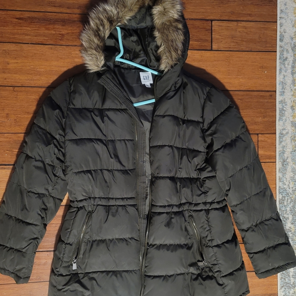 Gap Olive Green Down Jacket - image 3